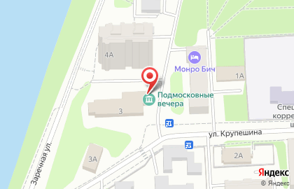 Парк Подмосковные вечера на Заречной улице на карте