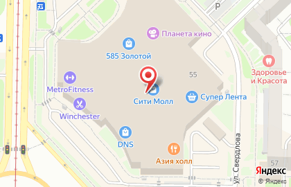 Банкомат Кузнецкбизнесбанк в Центральном районе на карте