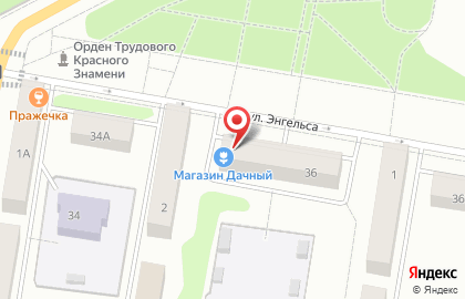 Магазин Дачный на улице Энгельса на карте