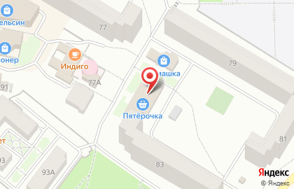 Супермаркет Пятёрочка на улице Моторостроителей на карте