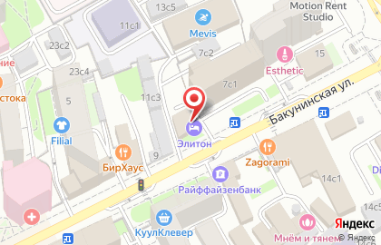 Бутик-отель Элитон на Бакунинской улице на карте