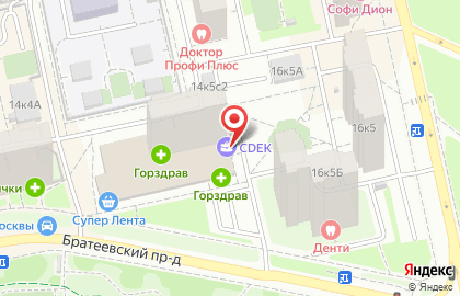 Служба доставки и логистики Сдэк на улице Борисовские Пруды на карте