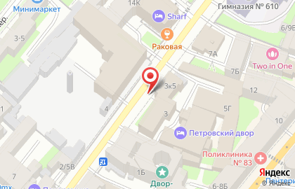 Береста в Петроградском районе на карте