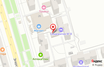 Ночной город на Эгерском бульваре на карте