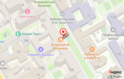 Магазин товаров для рукоделия, шитья и творчества Искусница в Василеостровском районе на карте