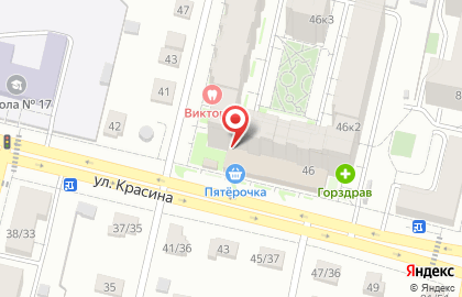 Мясная лавка Фермер на улице Красина на карте