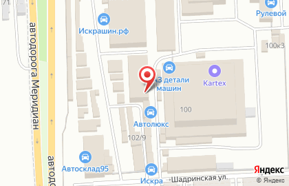 Техцентр Автостекло74 на Шадринской улице на карте