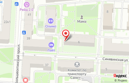 Продовольственный магазин в Красногвардейском районе на карте