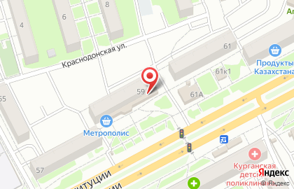 Супермаркет Метрополис на улице Конституции, 59 на карте