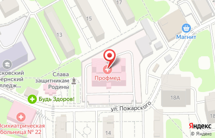 Наркологическая клиника Профмед на улице Пожарского на карте
