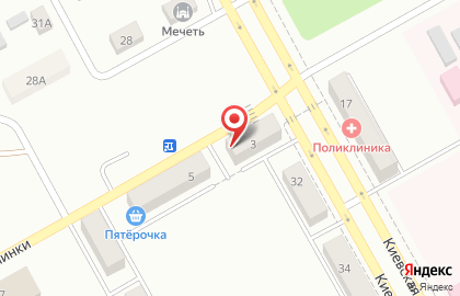 Продуктовый магазин Теремок в переулке Глинки на карте