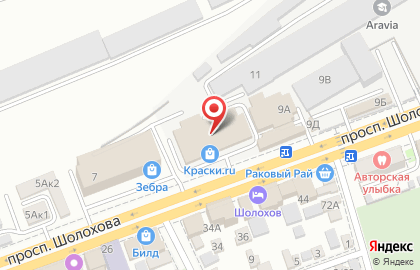 Магазин дверей ZADOOR на проспекте Шолохова на карте