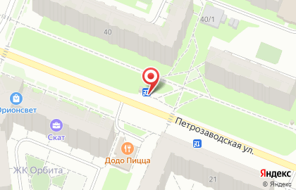 Киоск по продаже фруктов и овощей на Петрозаводской улице на карте