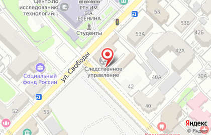 Следственное управление Следственного комитета РФ по Рязанской области на Садовой улице на карте