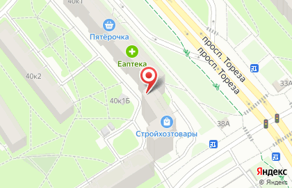 Модный дворик на проспекте Тореза на карте