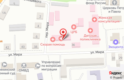 Икрянинская районная больница на улице Мира на карте