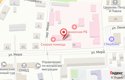 Икрянинская районная больница на улице Мира на карте