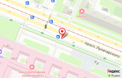 Киоск по продаже печатной продукции Пресса на проспекте Луначарского на карте