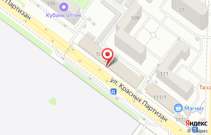 Шиномонтажная мастерская на улице Красных Партизан на карте