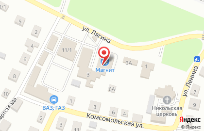 Супермаркет Магнит на улице Лягина на карте