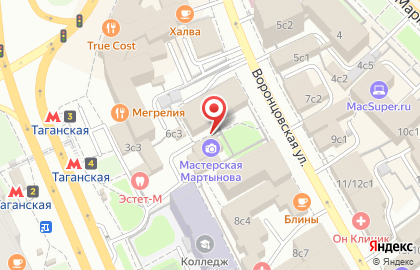 Мастерская Василия Мартынова на Сретенском бульваре на карте