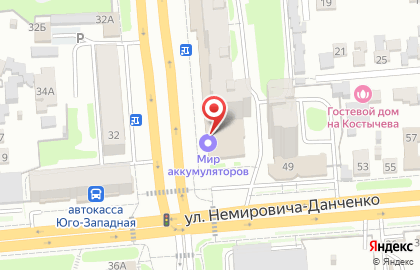 Магазин Аккумуляторные центры Мир аккумуляторов на улице Станиславского на карте