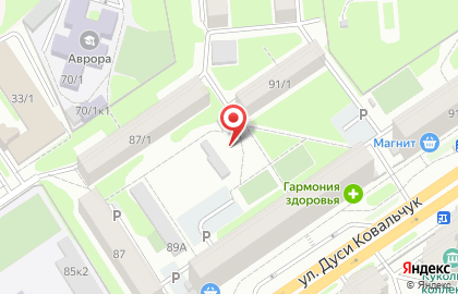 Продуктовый магазин на ул. Дуси Ковальчук, 89 к1 на карте