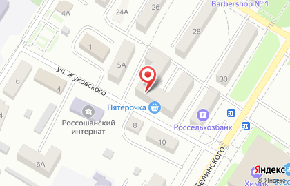 Супермаркет Пятёрочка, сеть супермаркетов на улице Жуковского на карте
