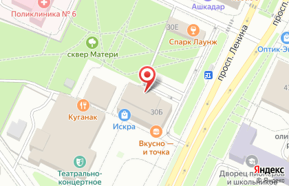 Супермаркет цифровой и бытовой техники DNS на проспекте Ленина на карте