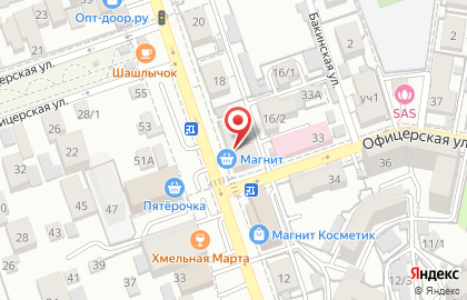 Супермаркет Магнит на улице Дзержинского, 16 на карте