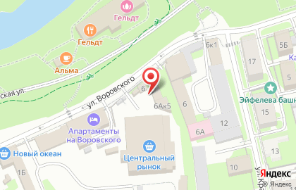 Овощной магазин Победа на улице Воровского на карте