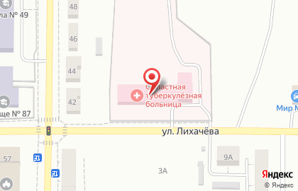 Областная туберкулезная больница №1 на улице Братьев Гожевых на карте