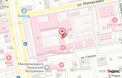 Клиническая больница №1 в Ленинском районе на карте