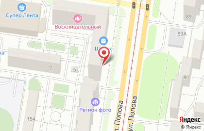 Фирменный салон дверей Torex на улице Попова на карте