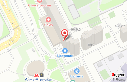 Магазин хозяйственных товаров на Братеевской, 16 к1 на карте