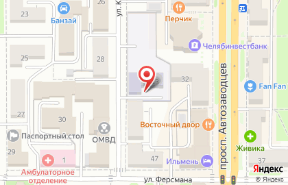 Детский сад №38 в Челябинске на карте