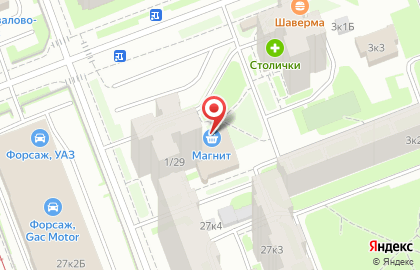 Супермаркет Магнит на улице Жени Егоровой на карте