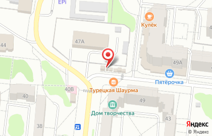 Кафе быстрого питания на Гвардейской улице на карте