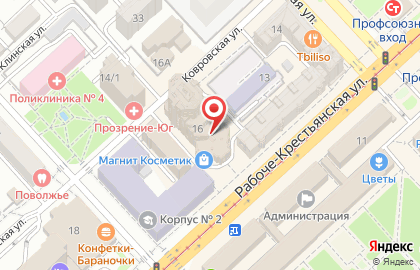 Волгоградский филиал Банкомат, КБ Петрокоммерц на Рабоче-Крестьянской улице, 16 на карте