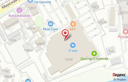 Ресторан быстрого питания KFC на Минской улице на карте