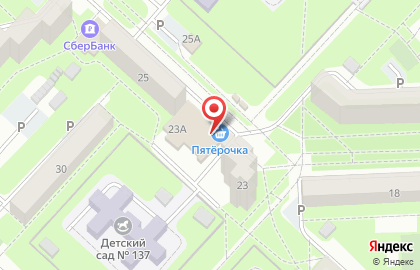 Универсам Пятёрочка на улице Стаханова, 23а на карте