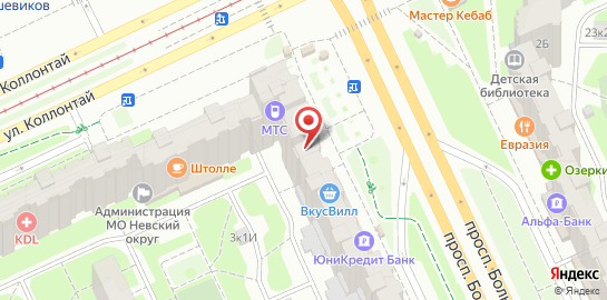 Ортопедический салон ОРТЕКА на проспекте Большевиков на карте