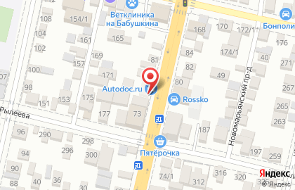 Автомагазин Горностай на улице имени Тургенева на карте