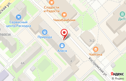 Магазин Мир дверей на Костромской улице на карте