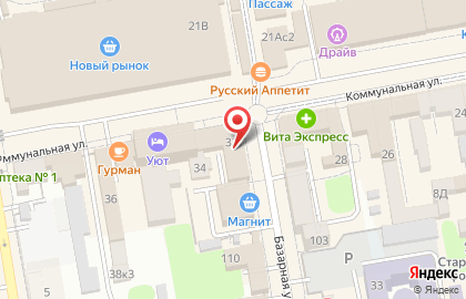 Сеть центров продаж и обслуживания МегаФон на Базарной улице на карте