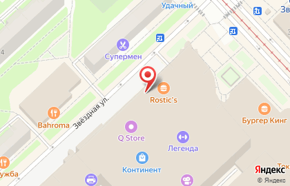 Ресторан быстрого питания Шахерезада в ТЦ Континент на метро Звёздная на карте