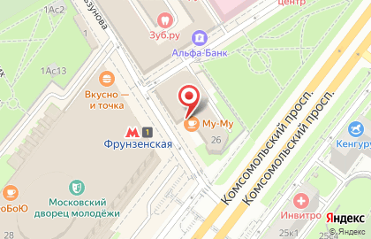 Кафе Му-му на Комсомольском проспекте на карте