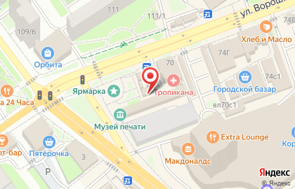 Фирменная сеть ювелирных магазинов КРАСНО Золото на улице Ворошилова на карте