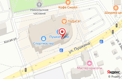 Оптово-розничный магазин Smoke market на улице Пушкина на карте