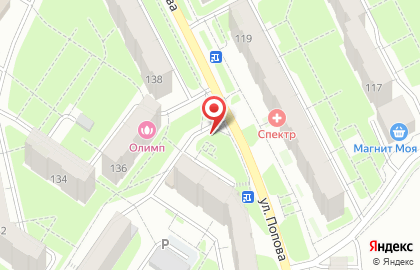 Киоск по продаже фруктов и овощей на улице Попова на карте